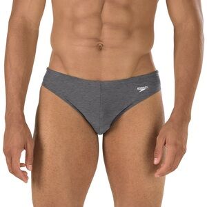 Speedo Endurance Solar 1” Brief Swimsuit Men’s US Size 30 Heather Gray NWT